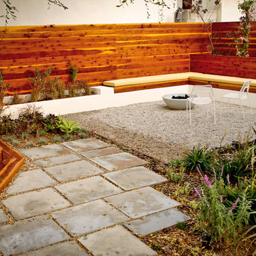 Benches, Fence,Fire Pit, Pocket Garden and Deck - Back Yard