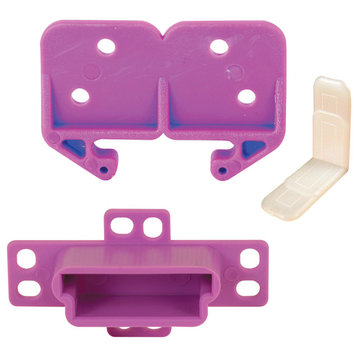 Drawer Track Backplate, 1-1/4" opening, Plastic, Purple, 2Pack