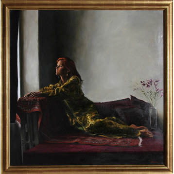 Harry McCormick, Woman in Yellow Dress, Oil Painting