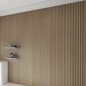 3D Acoustic Slat Golden Oak Wood Wall Panel - SoundPanel