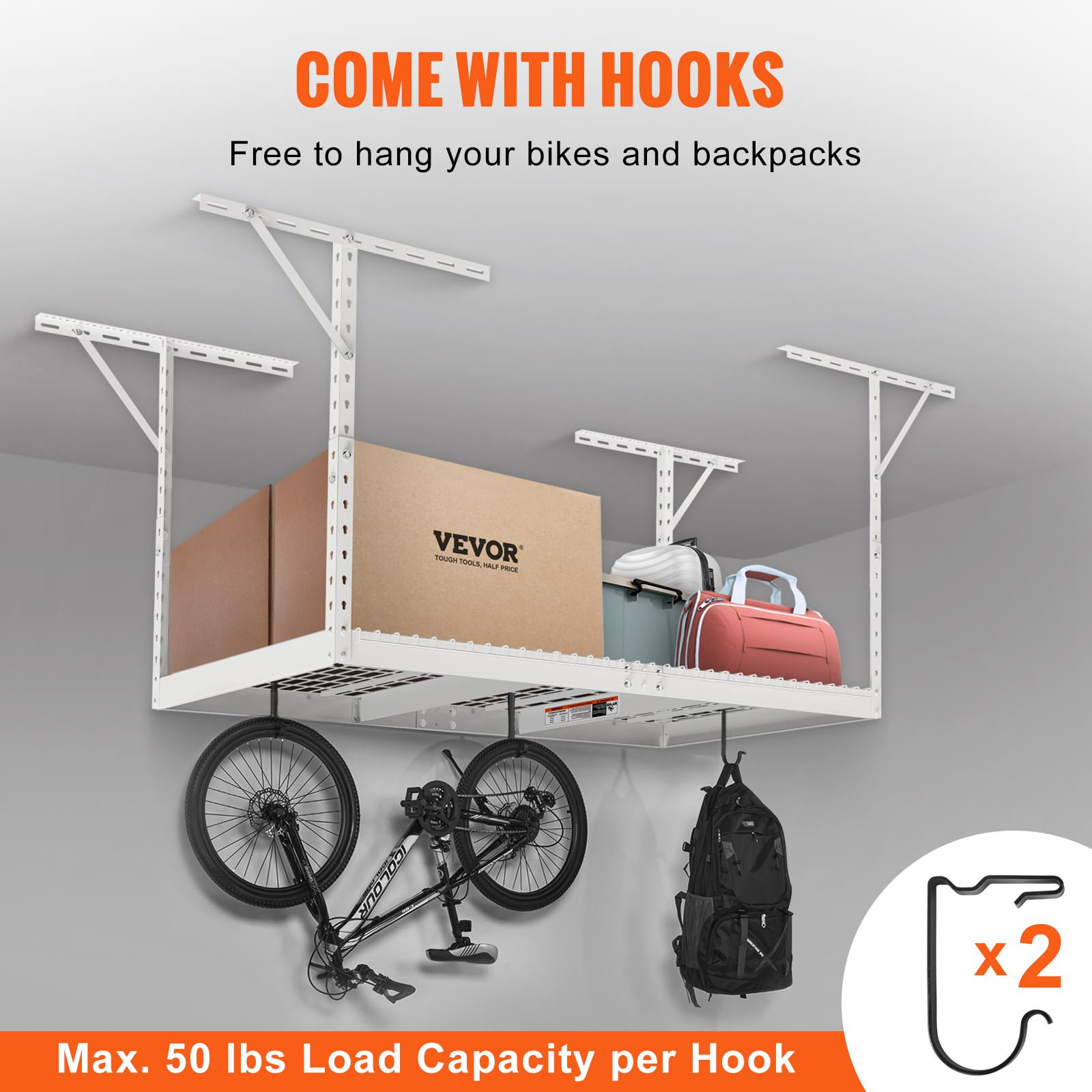 VEVOR Overhead Adjustable Garage Storage Rack 36x72