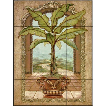 Tile Mural Kitchen Backsplash - Classical Banana Tree-JK - by Janet Kruskamp