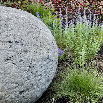 Sphere and Russian sage.