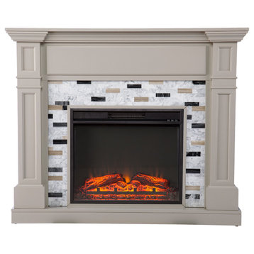 Sherborne Base Electric Fireplace With Marble Surround