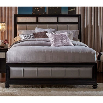 Coaster Barzini Upholstered Faux Leather California King Panel Bed Gray