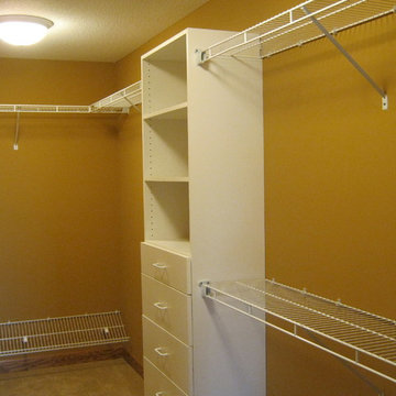 Walk In Master Closet--Wire (Shelf & Rod) & Laminate Drawer Tower