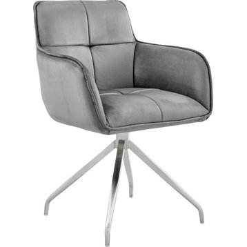 Noah Dining Chair - Grey Velvet