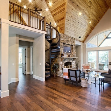 Rustic Forged Iron Spiral Staircase