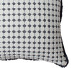 Benzara UPT-261540 Handcrafted Square Cotton Accent Throw Pillow, White, Gray