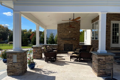Natural stone covered patio area