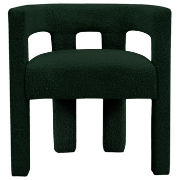The Camille Dining Chair, Boucle Fabric, Green, Boucle Fabric
