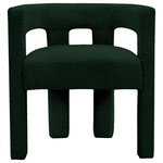 Meridian Furniture - Athena Boucle Fabric Upholstered Accent / Dining Chair, Green - Elegant and eye-catching, the stunning Green Boucle Fabric Athena Accent/Dining Chair from Meridian Furniture is the perfect addition to any space.