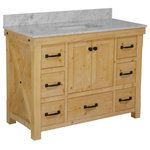 Kitchen Bath Collection - Tuscany 48" Bathroom Vanity, Drift Wood, Carrara Marble - The Tuscany: elegant country chic. Featuring rustic barn-door inspired wood paneling and plenty of storage space, this vanity is as stylish as it is functional.