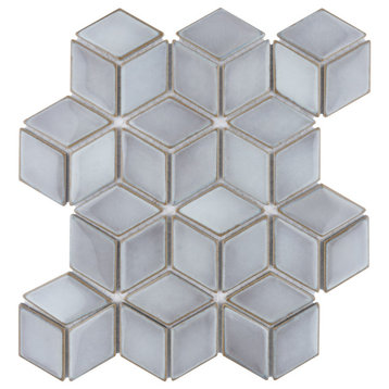 Hudson Rhombus Grey Eye Porcelain Floor and Wall Tile