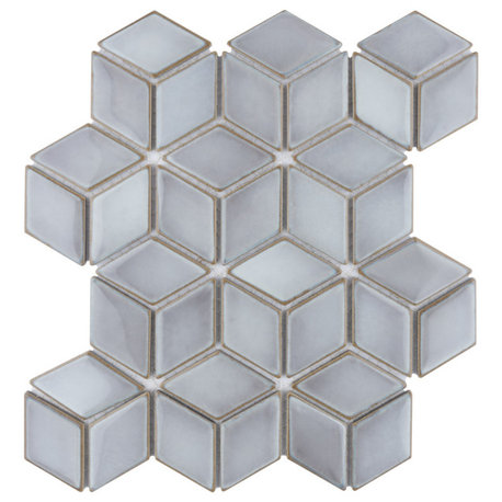 Hudson Rhombus Grey Eye Porcelain Floor and Wall Tile