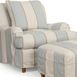 Sunset Trading Seacoast Chair - Slip Cover Set Only - Beach House Blue - Slipcovers And Chair Covers