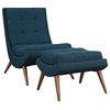 Cooper Azure Upholstered Fabric Lounge Chair Set