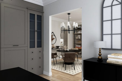 Inspiration for a modern living room remodel in Cleveland