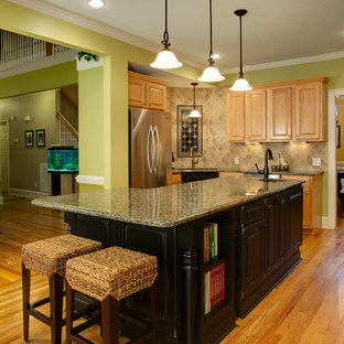 Medium Stained Maple Cabinets Houzz