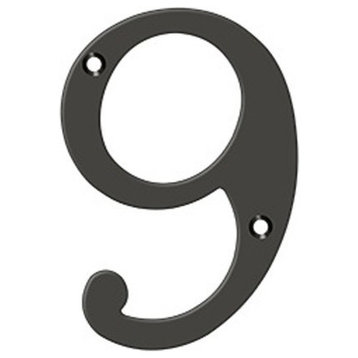 RN6-9U10B 6" Numbers, Solid Brass, Oil Rubbed Bronze