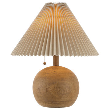 JONATHAN Y Lighting JYL1145 Aksel 17" Tall LED Vase Table Lamp - Brown Wood