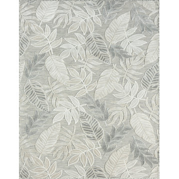 Daisy Transitional Floral Area Rug, Gray & Cream, 7'7'' X 10'3''