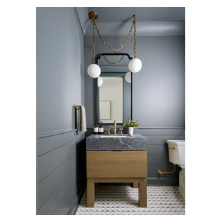 New Construction Gets Custom - Transitional - Powder Room - New York ...