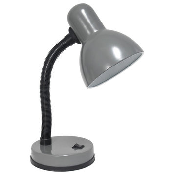 Simple Designs Basic Metal Desk Lamp With Flexible Hose Neck