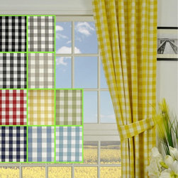 Moonbay Small Plaids Concealed Tab Top Cotton Curtains - Curtains