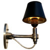 Gearhead Sconce Gold Foil Shade 5", Brushed Matal Wall Canopy