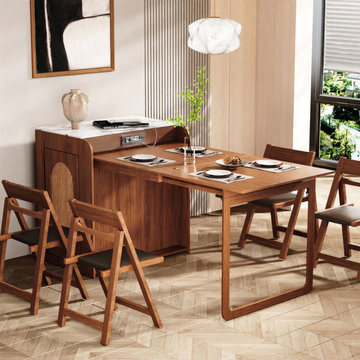Murphy Dining Table for 4 with Fold-Out Design and Sintered Stone Top