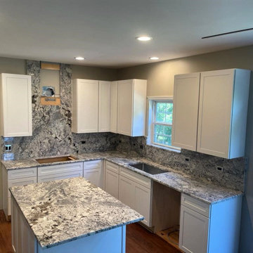 Granite With Full Height Granite Backsplash