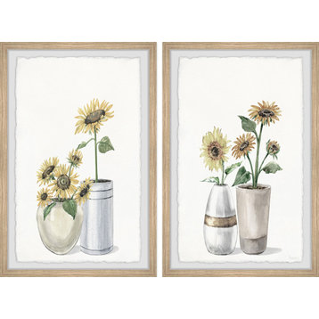 Sunflower Joy Diptych, Set of 2, 16x24 Panels