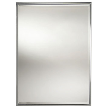 Essentials Rectangular Framed Mirror With Bevel, Polished Nickel