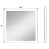 Vanity LED Lighted Backlit Wall Mounted Bathroom Mirror, 36x36", 2 Buttons