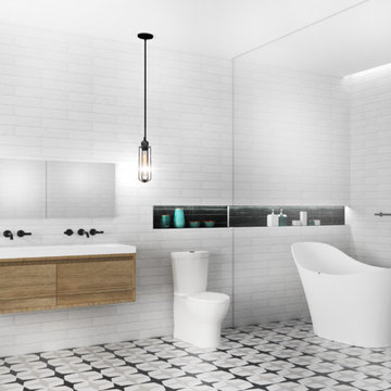 Scandinavian Nouveau Bath Conceptual Rendering