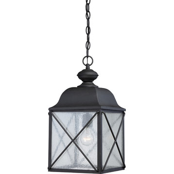 Wingate 1 Light Outdoor Hanging Fixture With Clear Seed Glass
