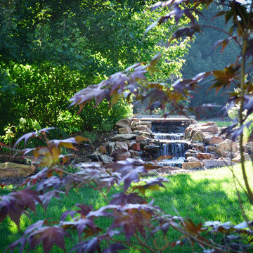Custom Design Fireplace, Patio and Water Feature