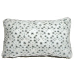 Pillow Decor Ltd. - Pillow Decor - Snow Leopard Faux Fur Throw Pillow, 12" X 20" - There is no shortage of spots on this wonderfully soft snow leopard faux fur throw pillow. The texture of this gorgeous artificial fur pillow is enhanced by a slight variation in fur length between the white background fur and the fur of the gray spots. The effect is sensational and will have you purring in cozy comfort.