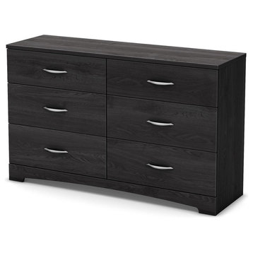 South Shore Step One 6-Drawer Double Dresser, Gray Oak