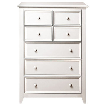 My Home Furnishings Bailey Wood 5-Drawer Chest in Bright White
