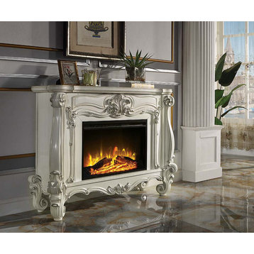 Acme Versailles Fireplace Bone White Finish