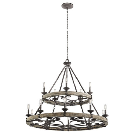 Taulbee Chandelier 15-Light, Weathered Zinc