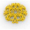 3D Printed Wire Flower Coaster, Yellow