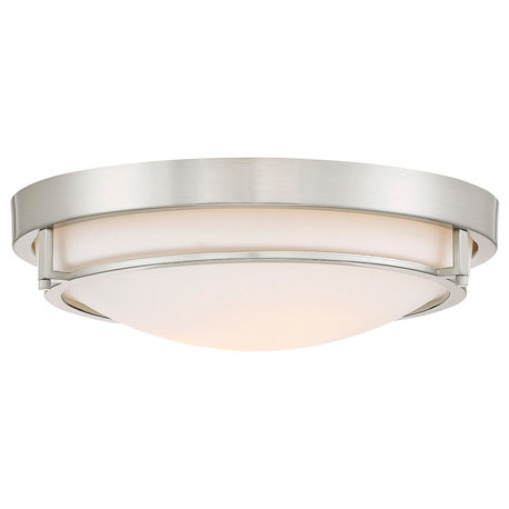 2-Light Flush Mount, Brushed Nickel