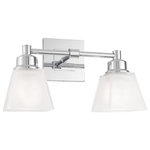 Norwell Lighting - Norwell Lighting 9636-CH-SQ Matthew - Two Light Wall Sconce - Crisp details merge from  the strong square back pMatthew Two Light Ba Choose Your Option *UL Approved: YES Energy Star Qualified: n/a ADA Certified: n/a  *Number of Lights: Lamp: 2-*Wattage:75w Edison bulb(s) *Bulb Included:No *Bulb Type:Edison *Finish Type:Brushed Nickel