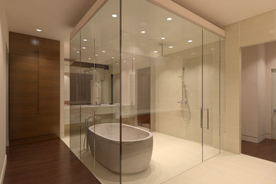 Inspiration for a modern bathroom remodel in Houston