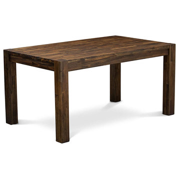 Classic Dining Table, Rubberwood Construction With Rectangular Top, Distressed