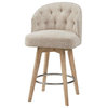 Madison Park Modern Swivel Chair Counter Height Bar Stools, Cream