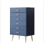 Homary - Narre 4 Drawer Dresser Modern Wood Storage Chest Accent Cabinet for Bedroom, Blue - Exploration of existing to spice up obscure spots, such as the inside of cabinets and dressers, is an integral part of decorating all the nooks and crannies in a house. The drawer dresser is one of the ways in which to make rooms more alluring, combining a flavor like lavender to the interior or adorning it with bright spring colors of blue and green and flowery designs may transform it into a fascinating private chamber. Its blue color is easy to incorporate into any interior, making it an excellent choice for the bedrooms, workplace side cabinet, leisure or study area dresser, and even a side locker.